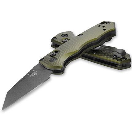 Benchmade Auto Immunity BL/PL 2.5" Wharncliff CPM-M4 Blade; Woodland Green-img-0