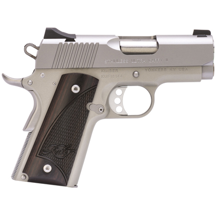 Stainless Ultra Carry II 9mm, 3", SS Pistol, Fiber Optic Front, Low-img-0